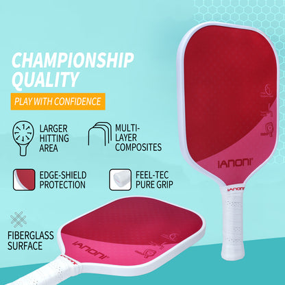 IANONI Optimum 3D Carbon Fiber Pickleball Paddles , Extreme Spin Technology for Increased Control,Graphite Pickleball Rackets with Large Sweet Spot or Head-Heavy Balance-PRO2.0