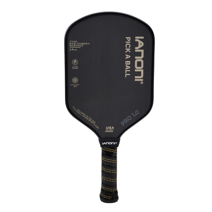 IANONI Pickleball Paddle - T700 Carbon Friction Textured Surface with High Grit & Spin and Agility, Pickleball Rackets with Highly Flexible and Fast Shot - IANONI PRO 1.0