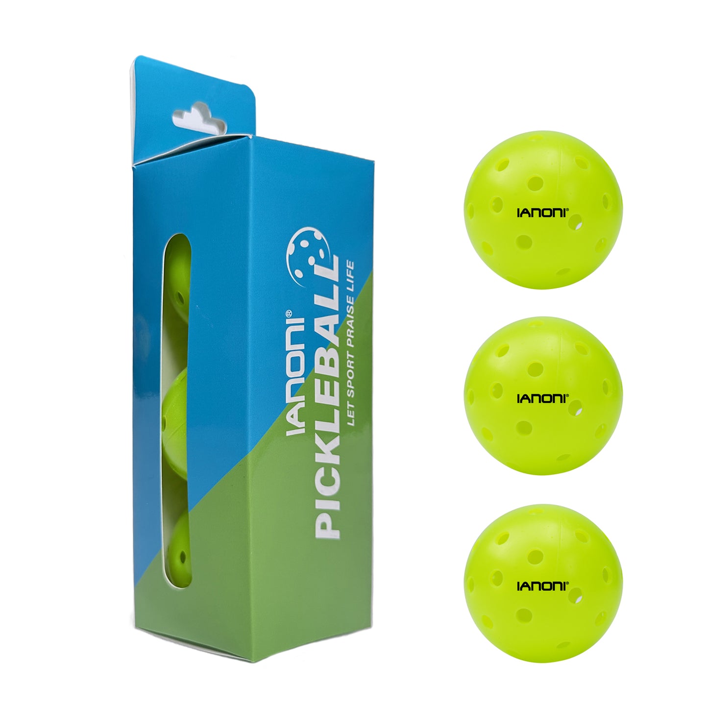 USA Pickleball Approved 40 Holes Outdoor PE Pickleball In Can 3 Balls