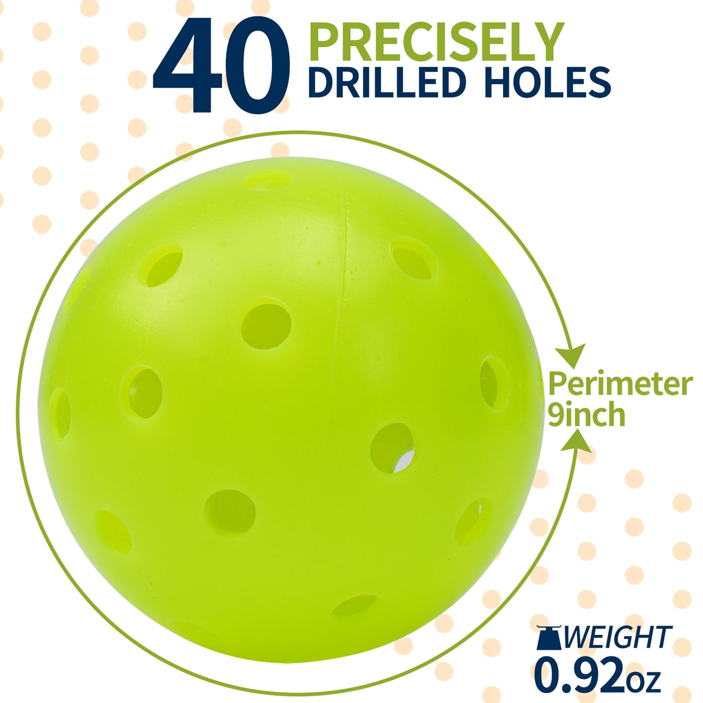 USA Pickleball Approved 40 Holes Outdoor PE Pickleball In Can 3 Balls