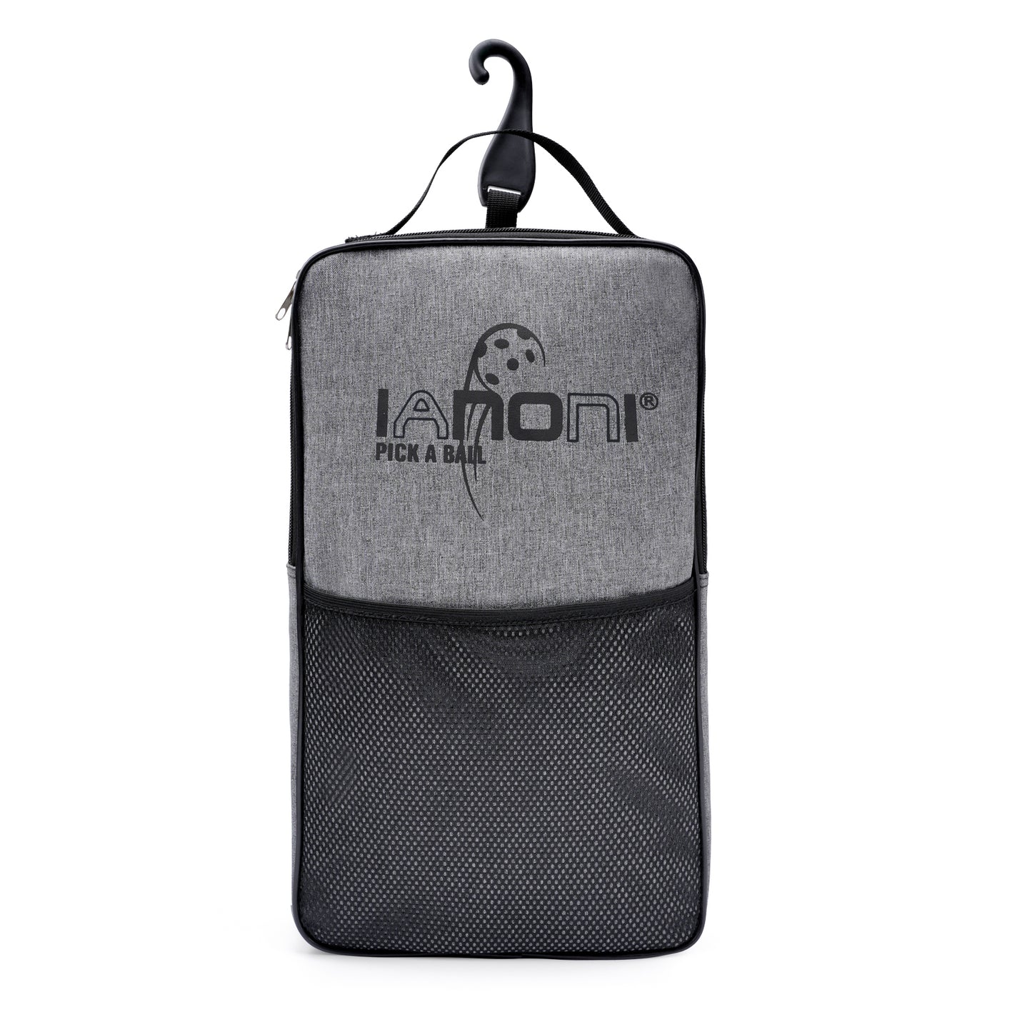 IANONI Portable Pickleball Paddle Set Specialty Bag, Gray with Hooks, Holds Two Paddles and Four Pickleballs