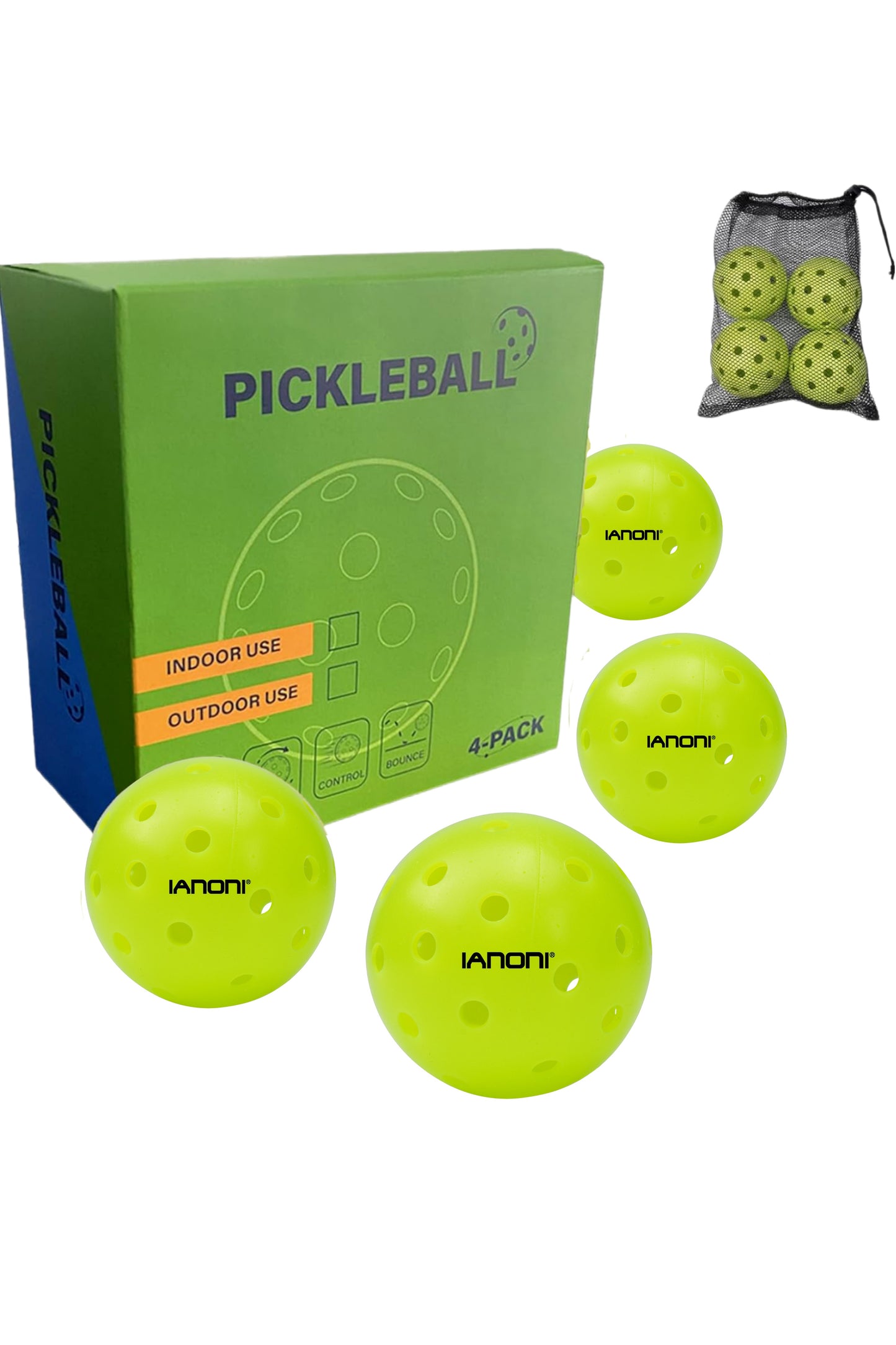 USA Pickleball Approved 40 Holes Outdoor PE Pickleball In Can 4 Balls