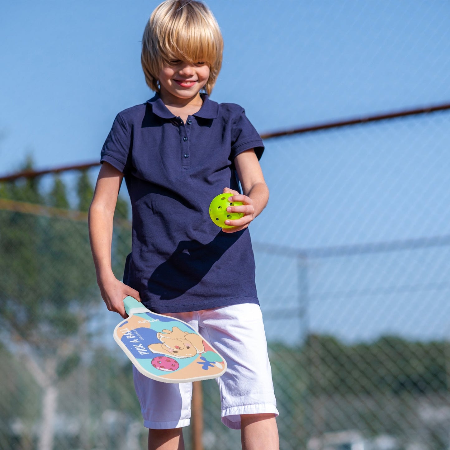 IANONI  Pickleball Paddle for Kids – Child Size Paddle for Children 12 and Under, Fiberglass Surface & Polypropylene Honeycomb Polymer Core | Premium Grip