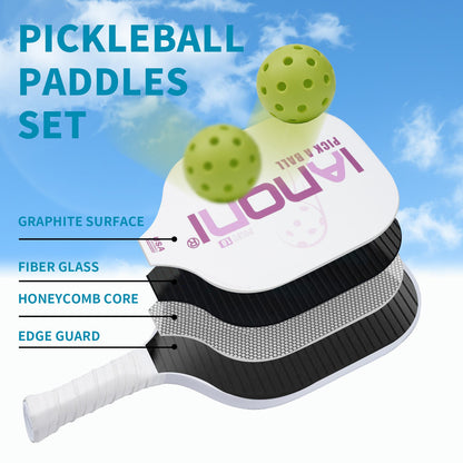 Pickleball Paddle - Carbon Abrasion Surface with High Grit & Spin, Pickleball Paddle with Polypropylene Honeycomb Core-PILOT1.0