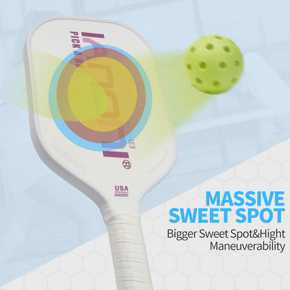 Pickleball Paddle - Carbon Abrasion Surface with High Grit & Spin, Pickleball Paddle with Polypropylene Honeycomb Core-PILOT1.0