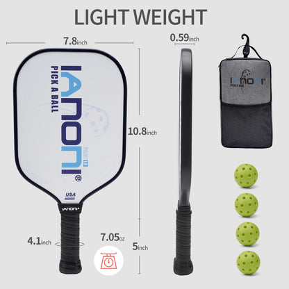 Pickleball Paddle - Carbon Abrasion Surface with High Grit & Spin, Pickleball Paddle with Polypropylene Honeycomb Core-PILOT1.0