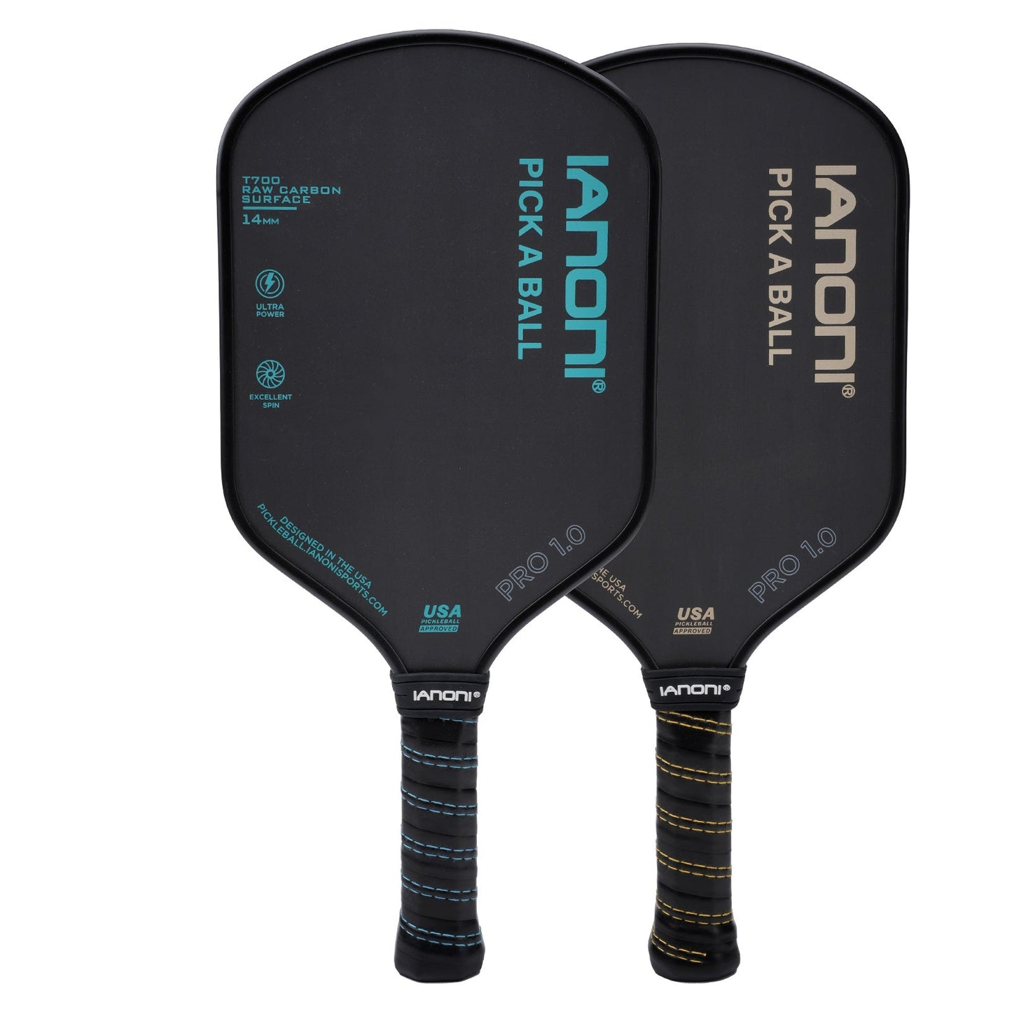 IANONI Pickleball Paddle - T700 Carbon Friction Textured Surface with High Grit & Spin and Agility, Pickleball Rackets with Highly Flexible and Fast Shot - IANONI PRO 1.0