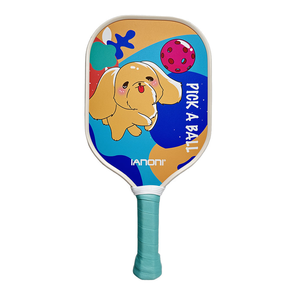 IANONI  Pickleball Paddle for Kids – Child Size Paddle for Children 12 and Under, Fiberglass Surface & Polypropylene Honeycomb Polymer Core | Premium Grip